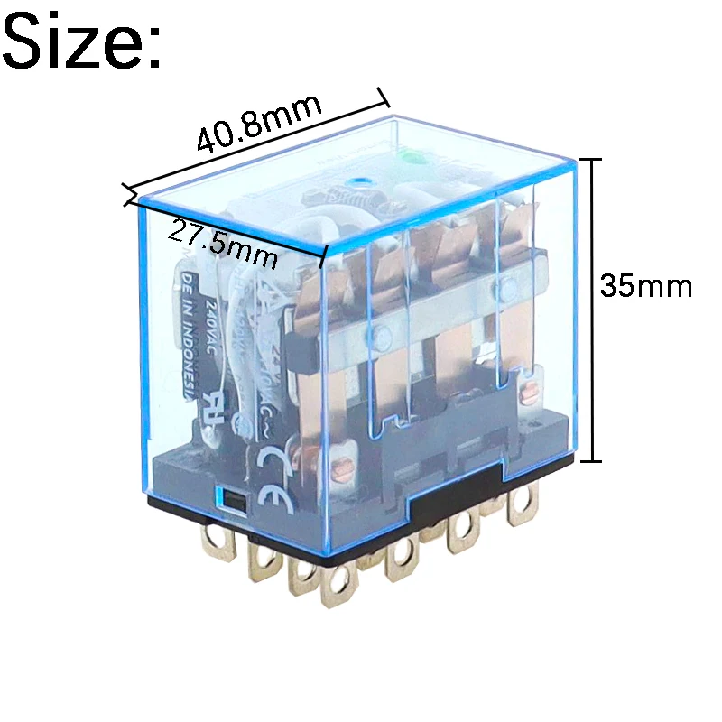 1Pc LY4NJ HH64P Mini Relay P143 14 Pin 10A With LED Intermediate Relay 12VDC 24VDC 220V 10A general purpose switching relay