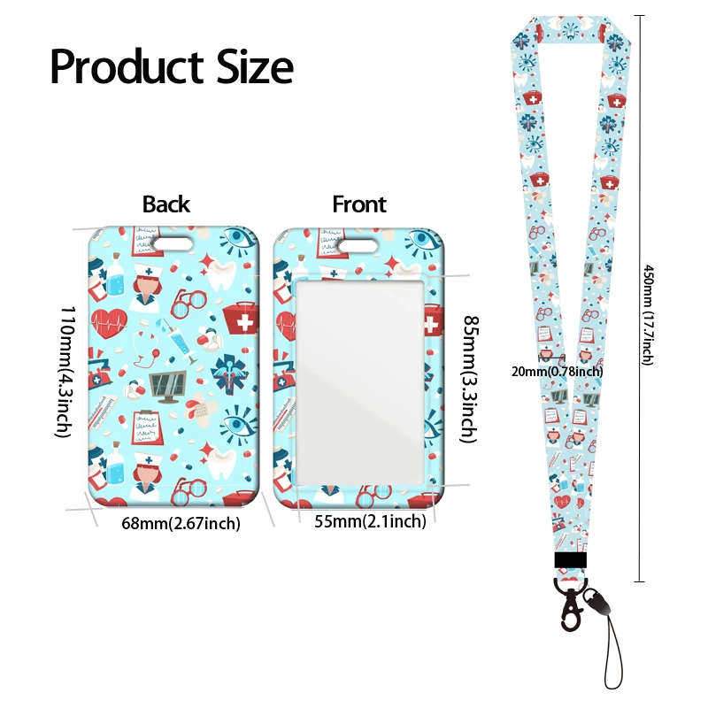 Smycz do identyfikatora medycznego, etui na identyfikator lekarza, smycze na szyję dla kobiet, etui na karty, brelok do kluczy, prezent