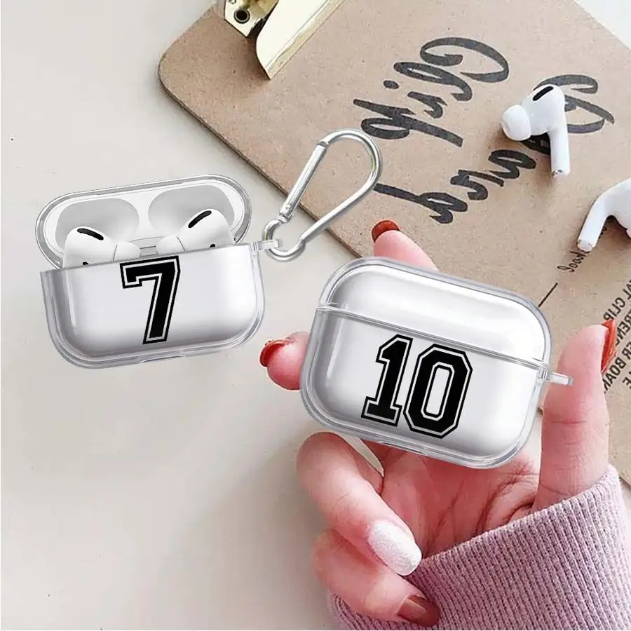 Transparente Kopfhörerhüllen für Airpods 4 Pro2 1 3 Pro3 Pro 2 Glückszahlen 10 7