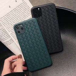 Breathable Mesh Case For iPhone 13 12 11 Pro X XS Max XR 12 Mini 6 6s 7 8 Plus Leather Weaving BV Grid Cover Silicone Funda