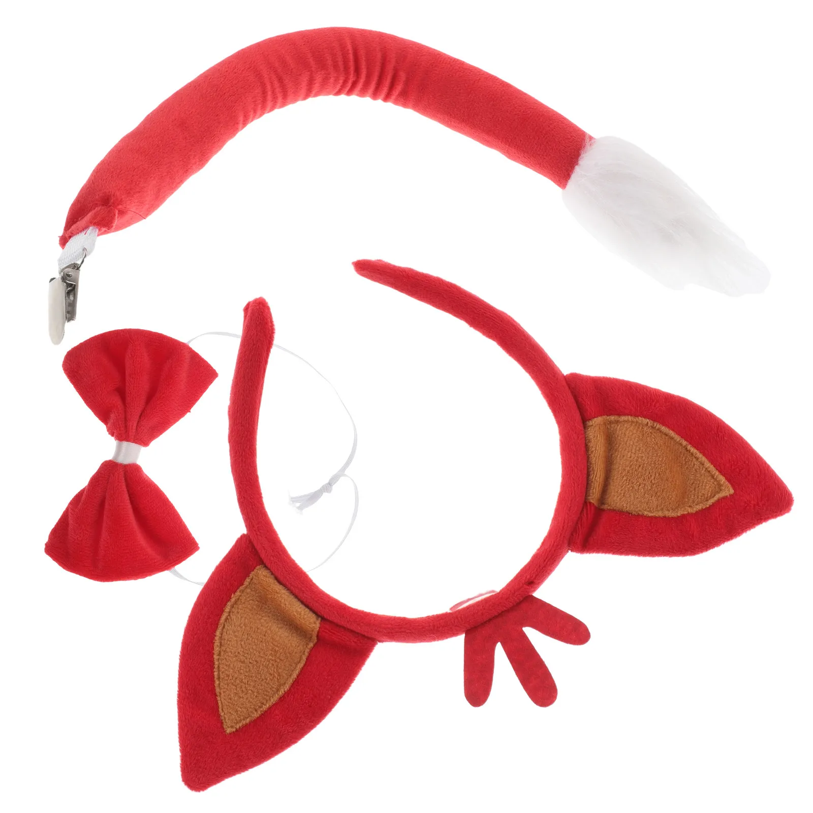 1Set Adorable Fox Headband with Matching Tail Soft Comfortable Animal Ears Set for Stage Performance Birthday Decoration Cosplay