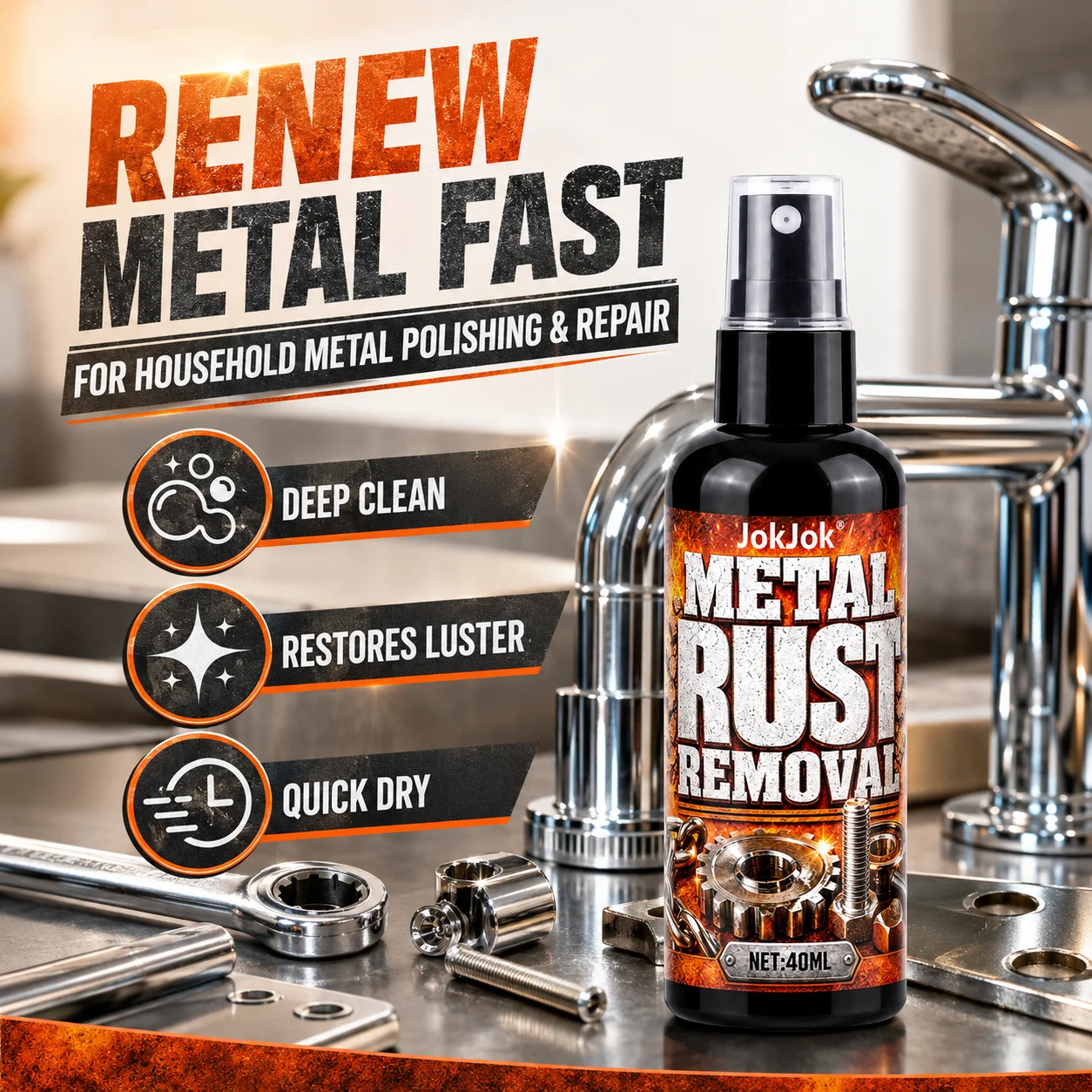 Car Rust Removal Spray Metal Car Detailing Spray Rust Dissolver Auto Polishing Care Anti-corrosion Car Body Rust Cleaning Spray