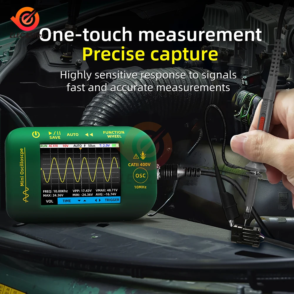 OT2 2.8 inch TFT 1 Channel Digital AUTO Oscilloscope PWM 10MHz Sampling Rate 48MSa/s Analog Bandwidth for Electronic Repair Tool