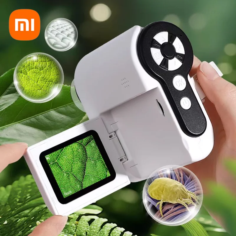 New Xiaomi Dlingsmart Outdoor Smart Microscope HD LCD Screen 1000X Children High Definition Electric Science Microscope Portable