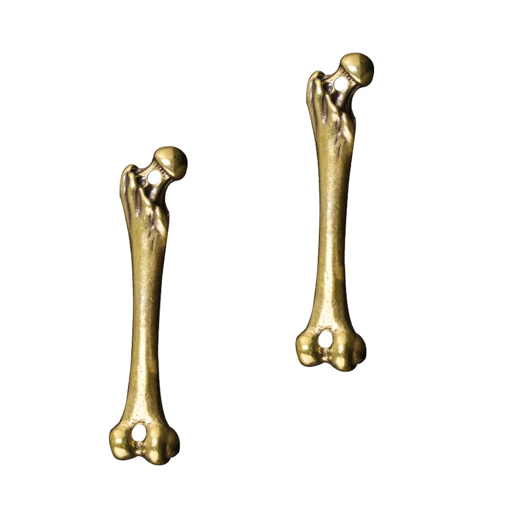 

2 Pcs Bone Pendant Hanging Ornament Brass Decor Unique Keychain Decoration Accessories Adornment Small Locket