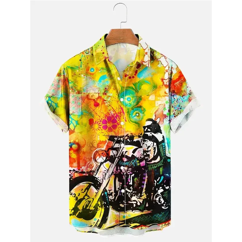 Summer Retro Fashion Floral Shirt Men's Shirt 3d Hawaiian Social Casual Dress 2024 Short Sleeve Loose Breathable Top