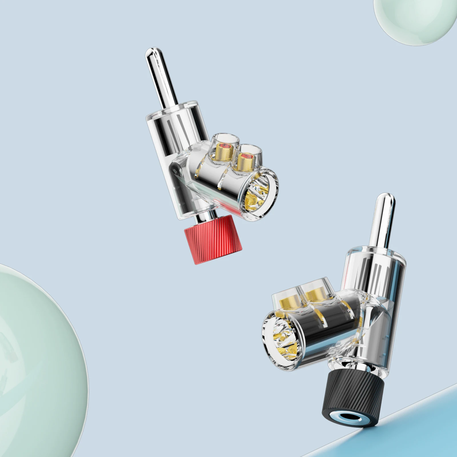 45 Degree Banana Connector Double Screw Speaker Banana Plug Rhodium Plated Lockable Speaker
