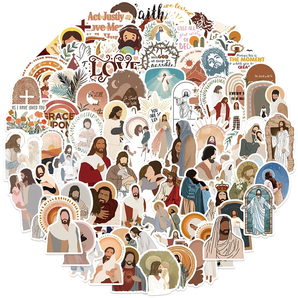 10/30/50/102PCS Jesus Abbe Christian Religion Stickers Encouragement Graffiti Notebook Laptop Luggage Car Wall Decals DIY Toys