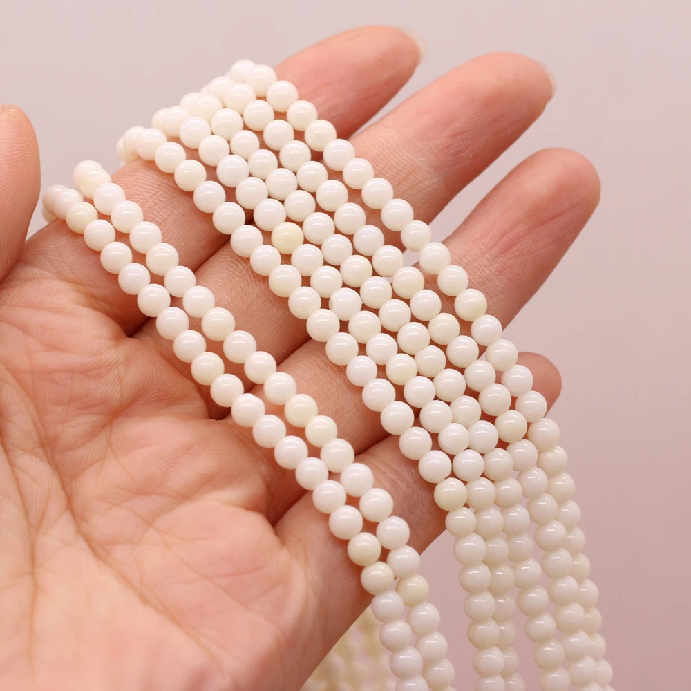 Natural Coral Bead Round Shape Fashion Loose Coral Beads for Making Women DIY Bracelet Necklace Birthday Gift Size 3mm/5mm