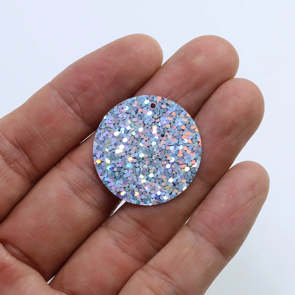 100g Approx 423/140pcs 29/50mm Round Shape with hole Loose Laser Sequins Sewing Wedding Craft Garments Decoration