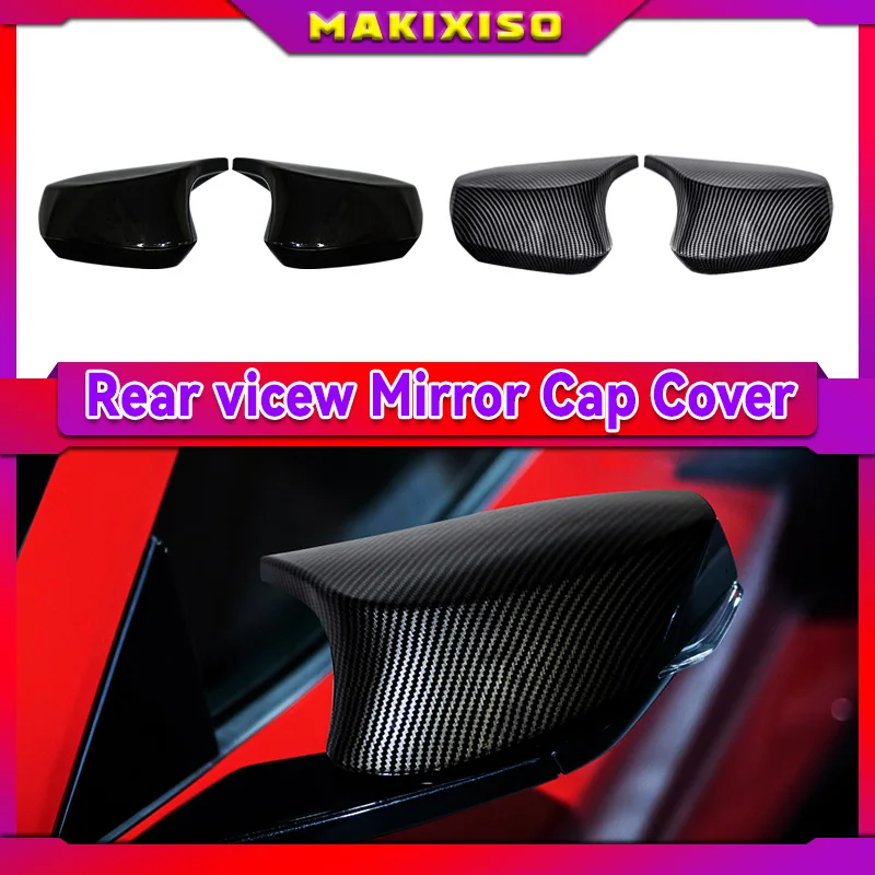 

A Pair Rearview Side Mirror Trim Cover For chevrolet Corvette C8 2020-2023 Car Accessories Glossy Black Carbon Fiber Look