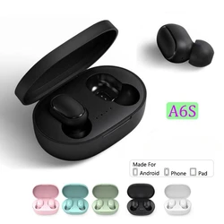 A6S Wireless Bluetooth Earphones Earset Stereo Headphones Sport Noise Cancelling A6S TWS Headset sport music Earbuds for phone