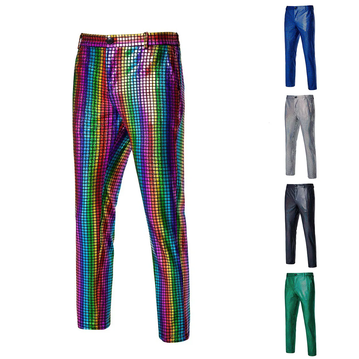 

Мужские брюки прямого кроя с градиентным эффектом и цветными вставками, модель 2026 года, весна, для ночных клубов, различные цвета на выбор