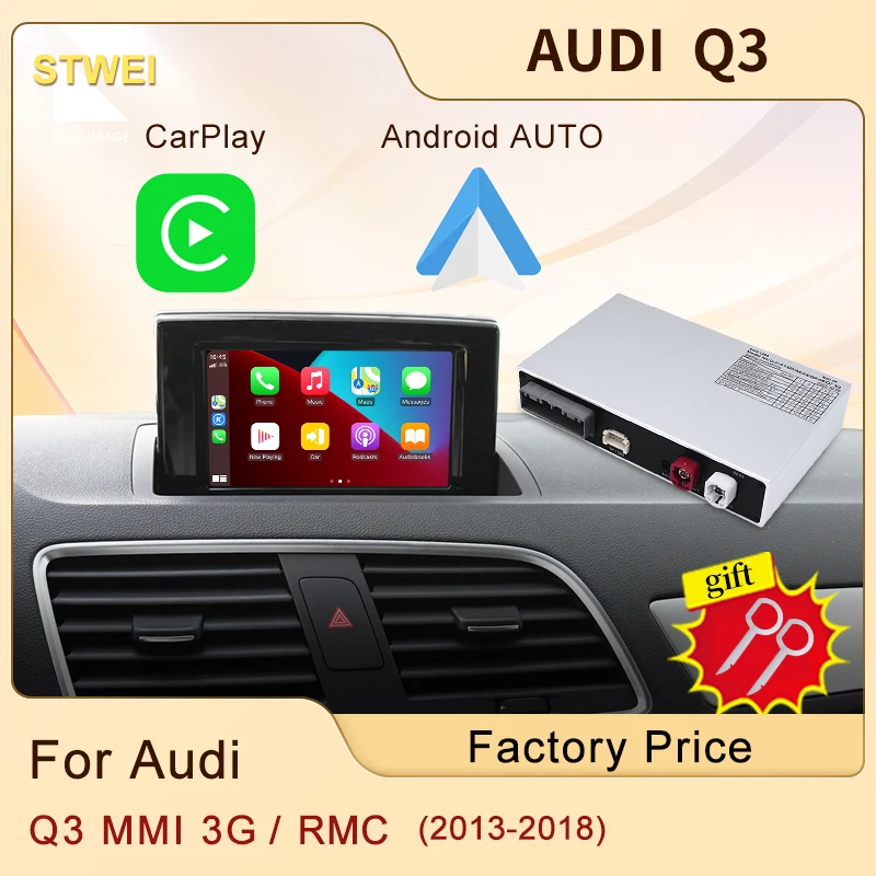 

Wireless Apple CarPlay For Audi Q3 MMI 3G Q3 RMC 2013-2018 Car Play Android Auto Mirror Link Front View Camera Reverse Camera