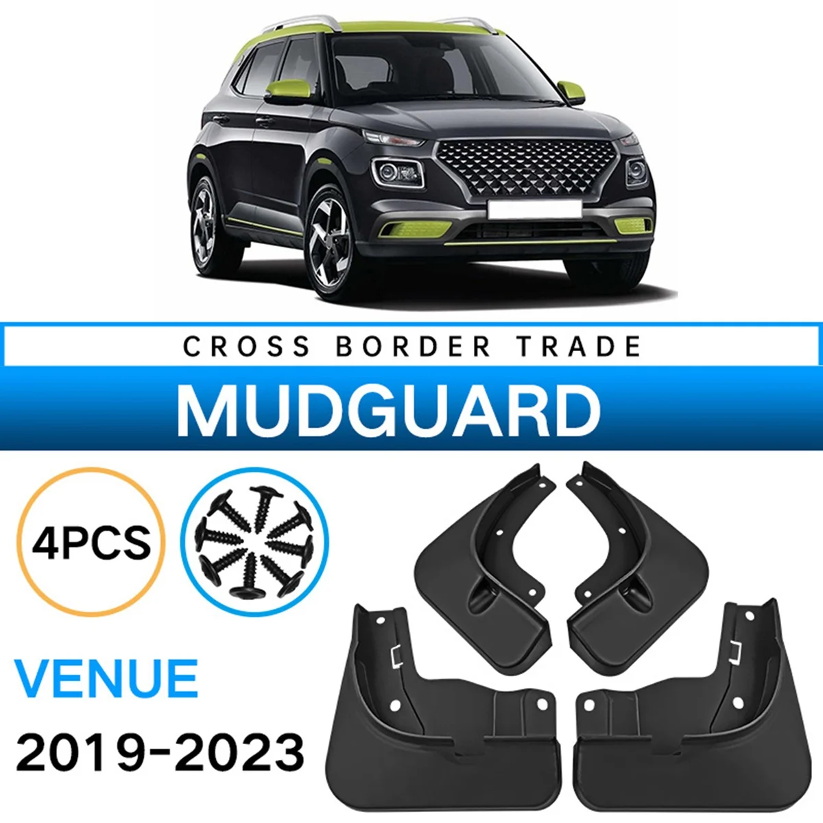 Guardabarros de coche para Hyundai Venue 2019 - 2021 2022 2023, guardabarros, solapa contra salpicaduras, accesorios