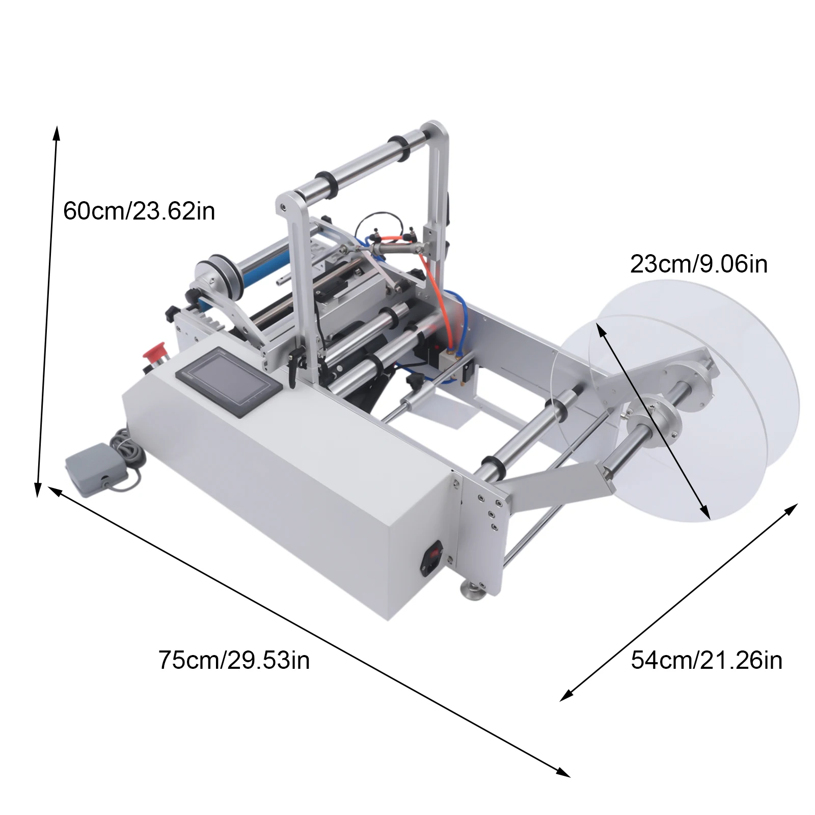 300W hoge precisie semi-automatische ronde fles etiketteermachine 20-40 stks / min + netsnoer