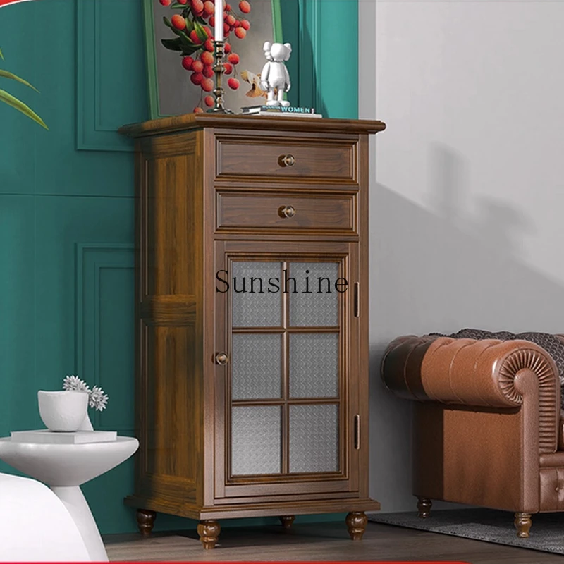 American country solid wood hidden safe household small, living room bedroom office display, large capacity