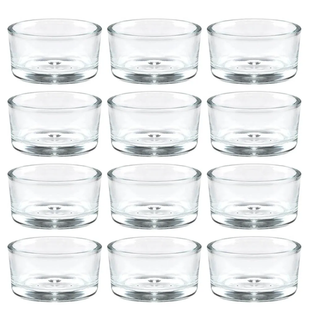 Clear Glass Tealight Candle Holders, for Standard 1.5
