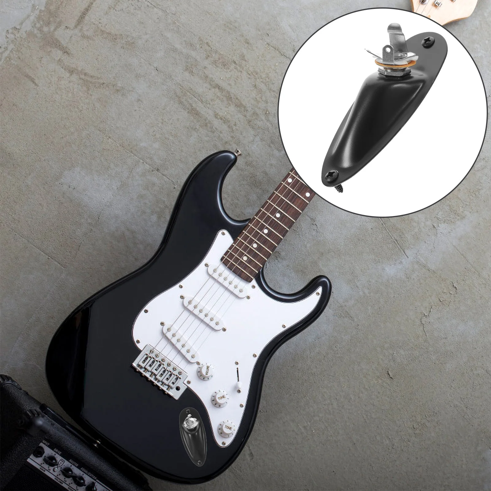 

Electric Guitar Pickup Jack Replacement Input Guitarists' Helper Screw Metal Socket Plate