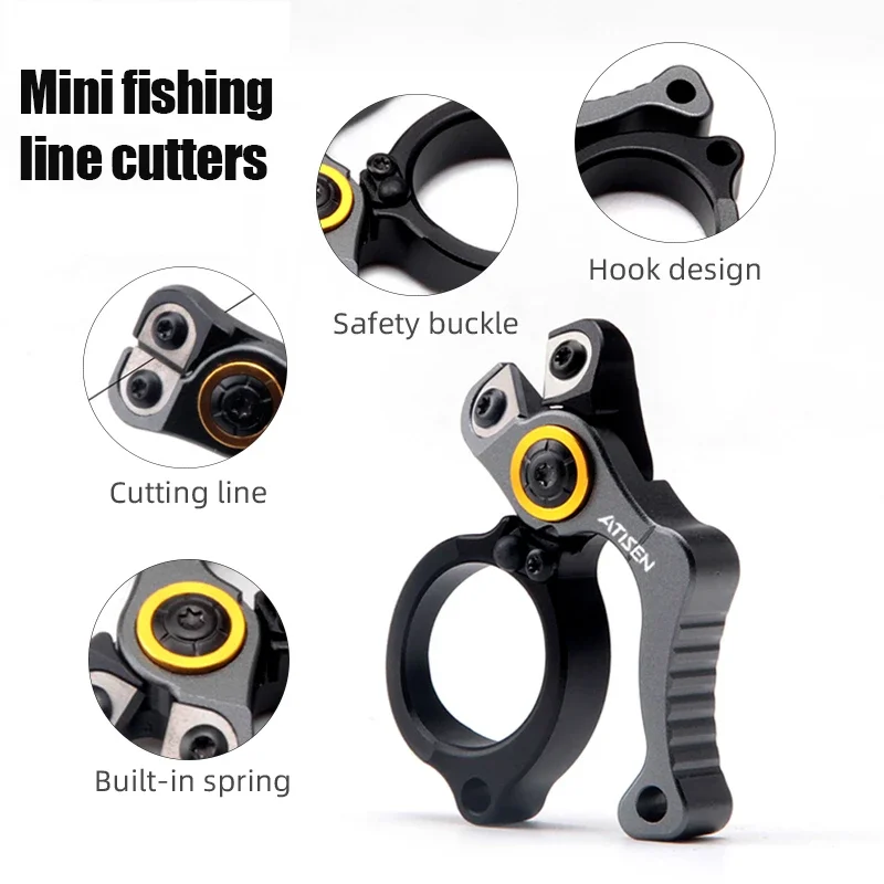 Fishing tool New fishing multi-function with lock cutting PE line tool big belly aluminum alloy fishing line scissors