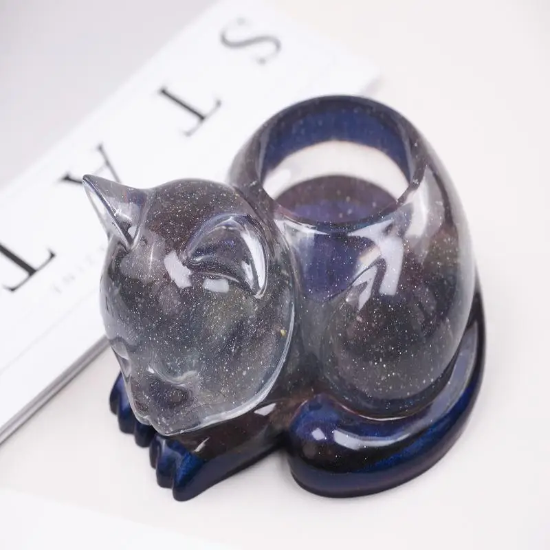 

Sleeping Cat Memorial Silicone Mold For Resin Cat Candle Holder Animal Keepsake Sympathy Gift