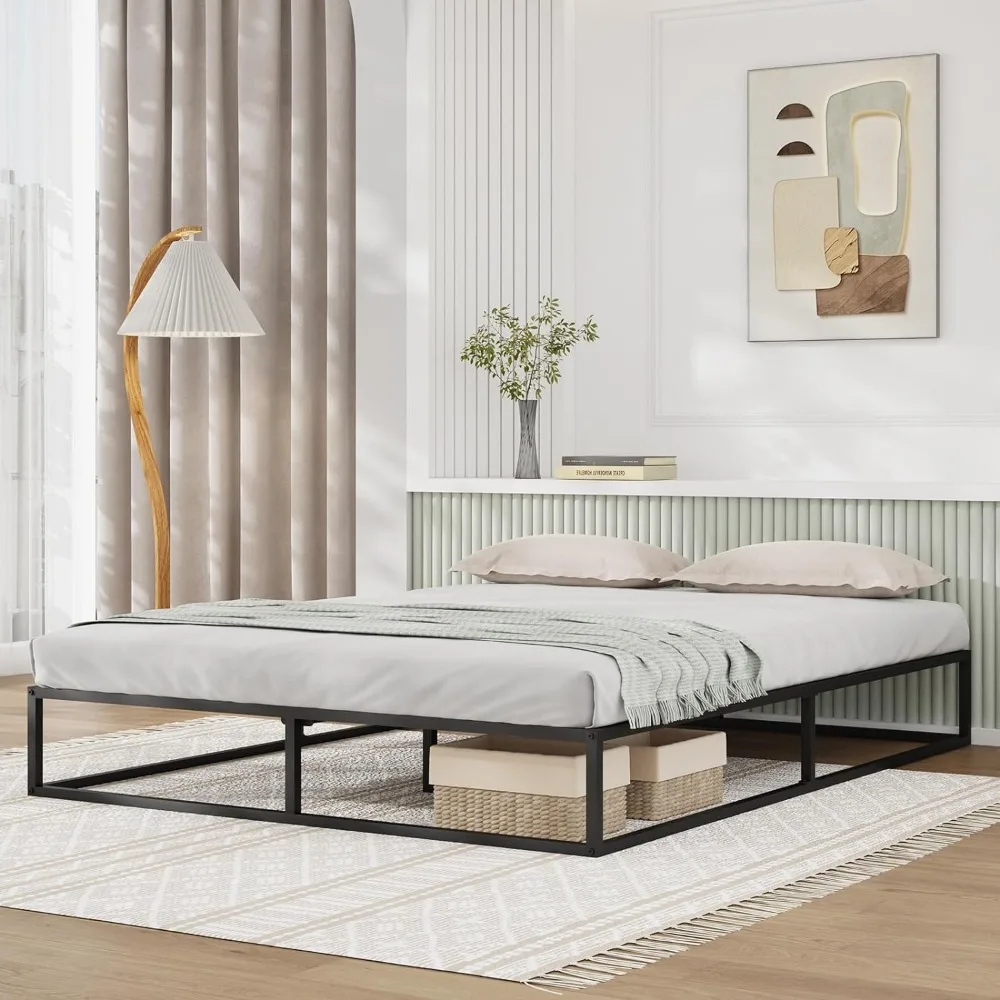 

Twin Bed Frame, Metal Platform Bed Frame, Sturdy Metal Bed Frame, Wood Slats Support, No Box Spring Needed, Durable and Safe,