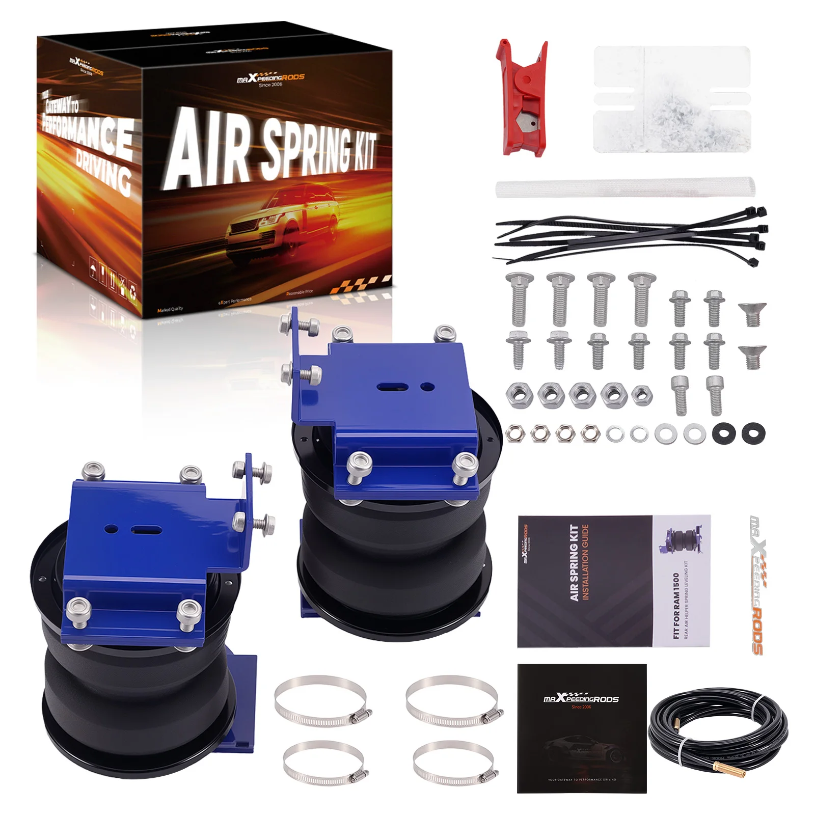 MaXpeedingrods Air Helper Spring Bags Level Suspension Kit Replacement For Dodge Ram 1500 Classic Pickups 2019-2024