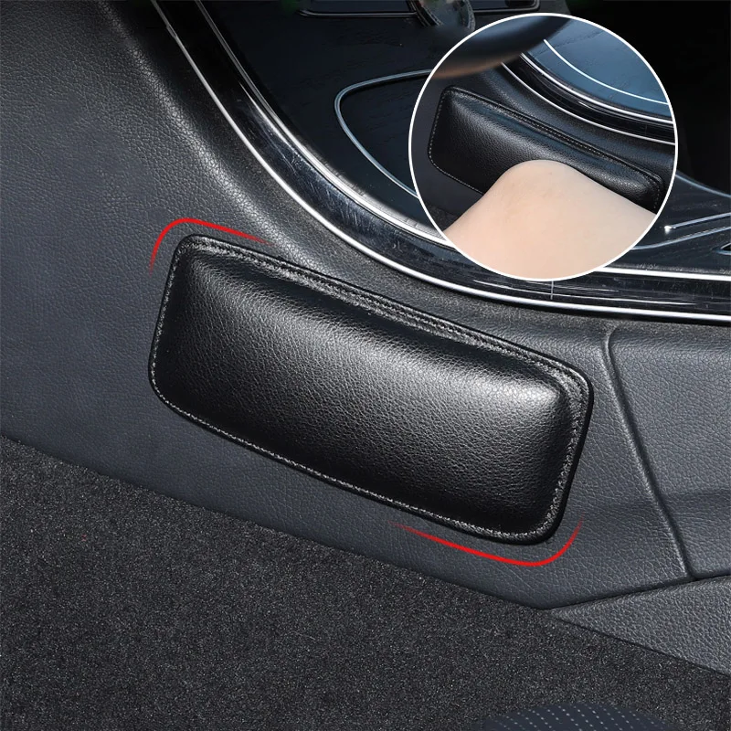 Leather Knee Pad for Car Interior Pillow Cushion Memory Foam Leg Pad Thigh Support Car Accessories For Benz BMW Audi VW Golf