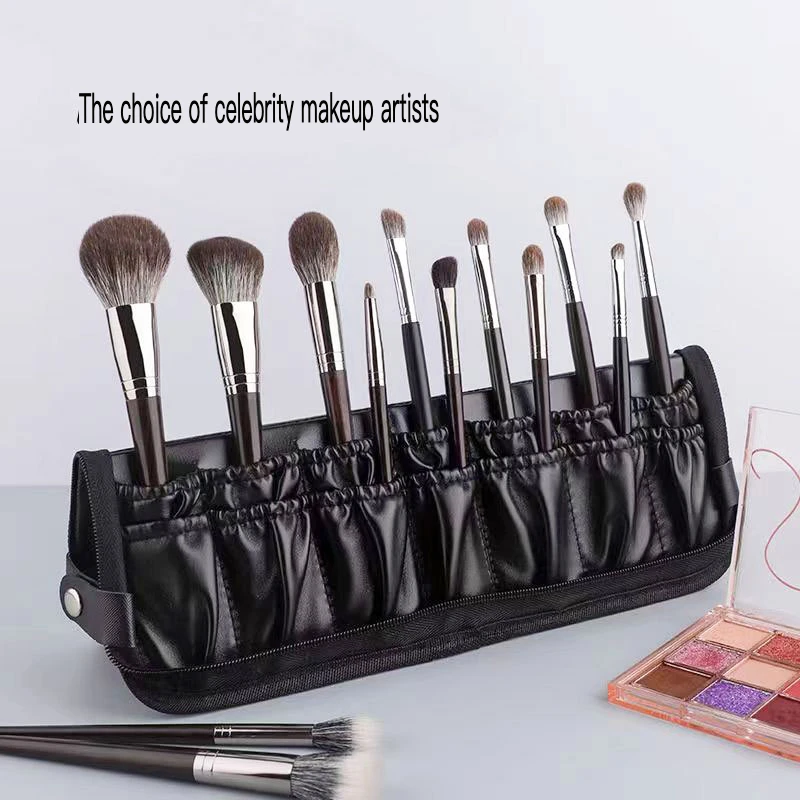 

29 Hole That Can Hold 40 Brushes, High-End PU Material Portable Large Capacity Folding Makeup Brush Storage Bag