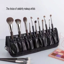 29 Hole That Can Hold 40 Brushes, High-End PU Material Portable Large Capacity Folding Makeup Brush Storage Bag