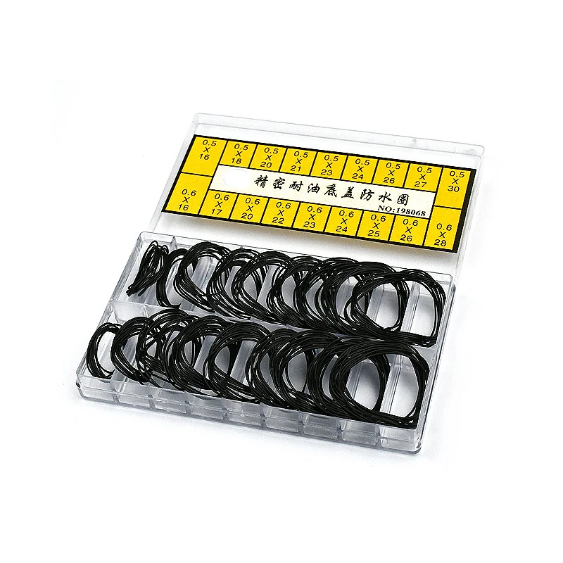 

200Pcs Watch Back Case Rubber Waterproof O-Ring Gasket Repair Tools for Watchmaker Thickness 0.5Mm/0.6Mm High End Boxed