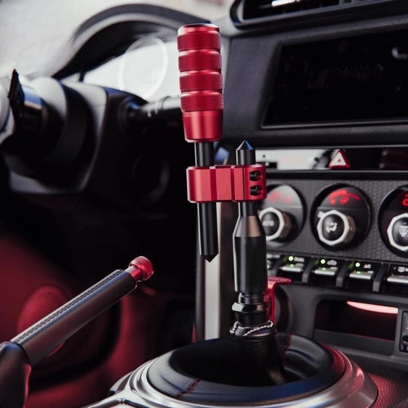 Car modification gear head extension rod M18 Manual gear lever Universal adjustable metal gear head Height extension rod cool