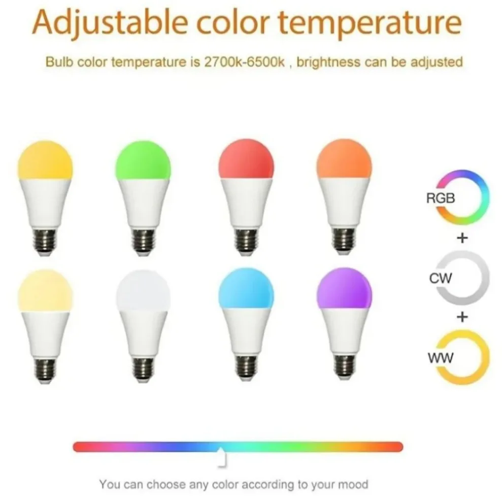 Smart WiFi RGB LED Light 15W Led Bulb Cozylife APP Dimmable Lightbulbs Works With Alexa Google Home Voice Control Magic LED Lamp