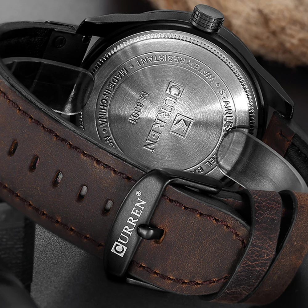 CURREN Top Brand Luxury Fashiong Casual Business Wristwatch Leather Strap Male Clock Military Quartz Men Watches Reloj Hombre