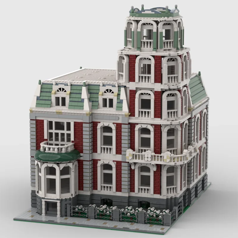 City Street View Model Moc Building Blocks Amsterdam City Mansion Model Technology Brick DIY Assembly Construction Holiday Toy