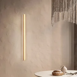 Long Strip Natural Stone Wall Lamp modern Bedroom Living Room Decoration Corridor Wall Sconce Yellow Travertine Lighting Fixture