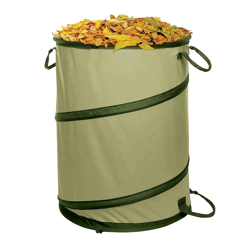 

Outdoor Camping Recycling Pop-up Trash Can Garbage Can Garden Yard Rubbish Bag Lawn Folding Waste Leaf Garden Trash Bag