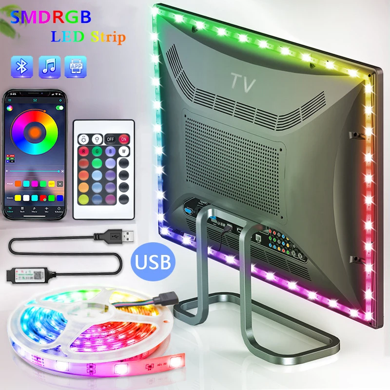Led Lights for TV 3 Key,24 key,44 key,Control Led Strip USB 5V Tape Lights for Backlight Home Party Decoration Flexible Ribbon