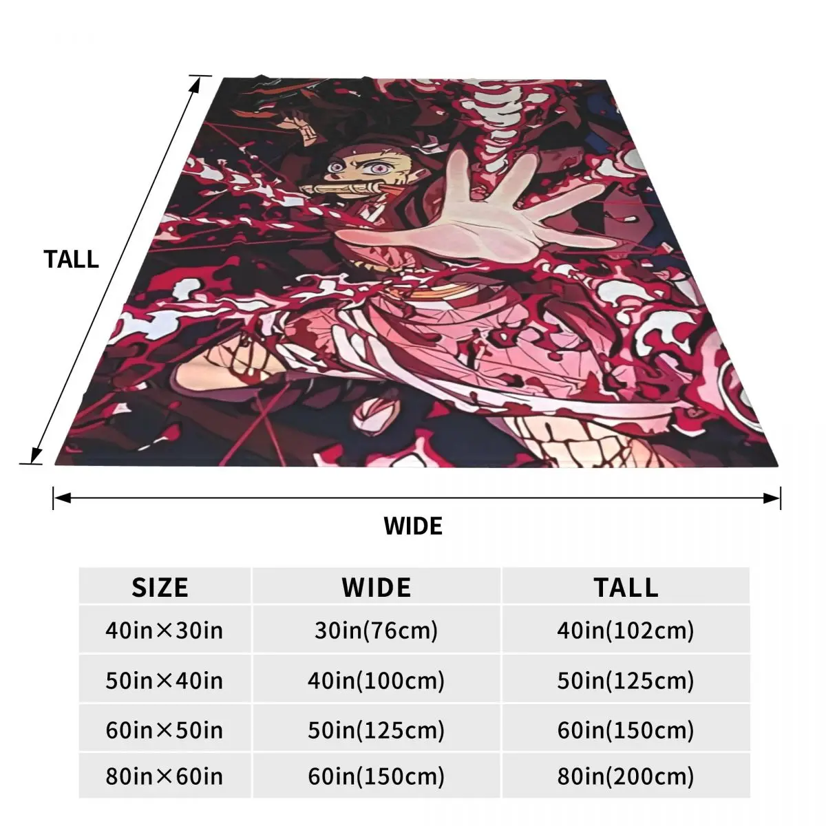 Kawaii Kamado Nezuko Flannel Blanket Demon Slayer Comic Cartoon Super Warm Throw Blanket for Picnic Bedspread Sofa Bed Cover