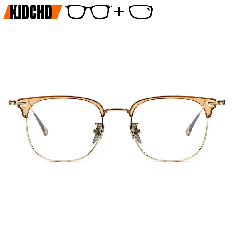 

Новые деловые титановые очки по рецепту, мужские и женские оправы для очков, модная элегантная оптическая оправа для бровей, высокое качество