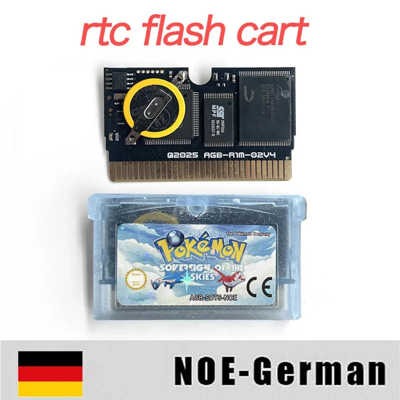 NOE Deutsche RTC Cart 1M Flash Pokemon Coltan Violett Zoisit Herr der Himmel Nachtschwarz GBA Spielkassette Rom Hack
