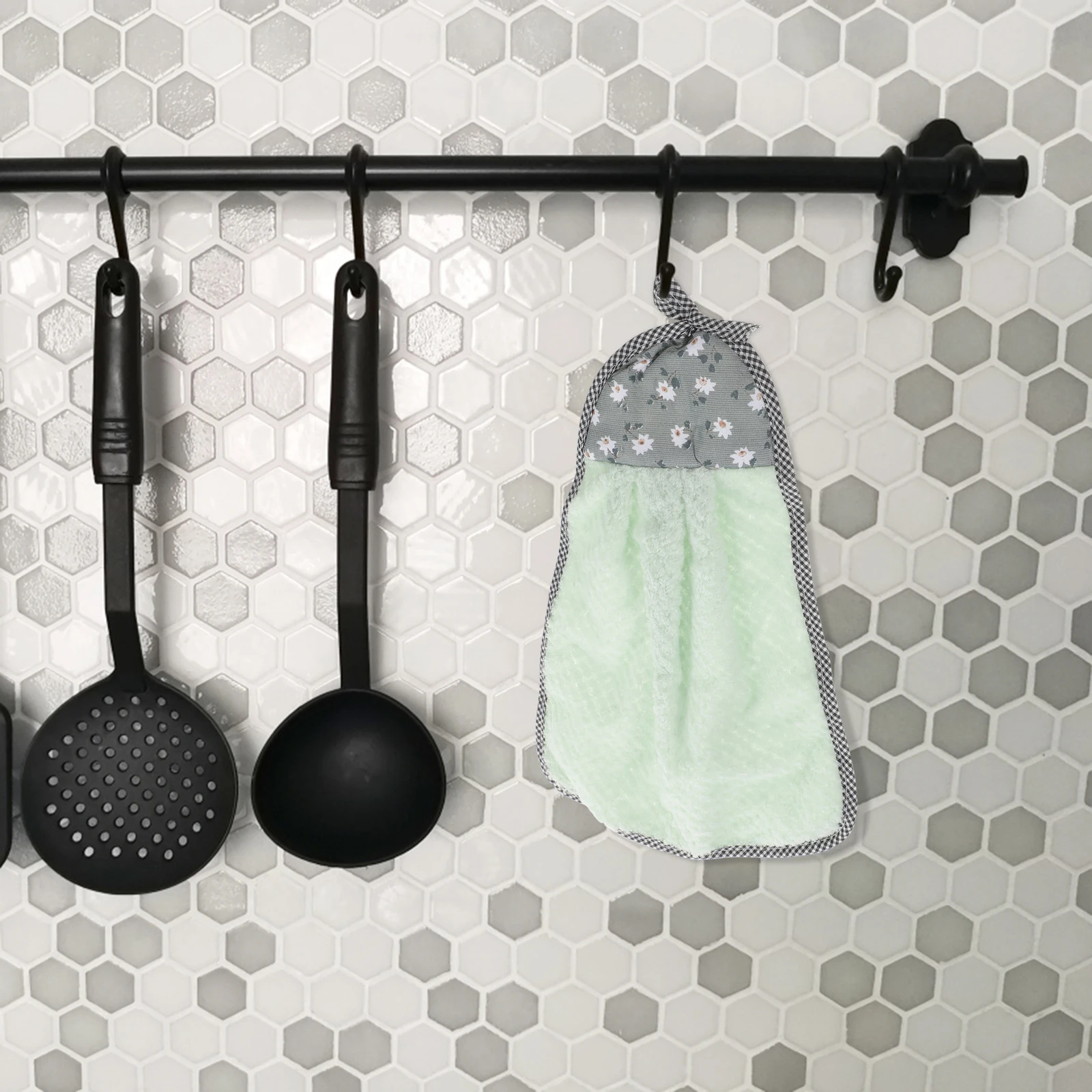 

6pcs Coral Quick Water Absorption Dry Kitchen Bathroom Office Hanging Washing Hanging Towel Hand Towel Home Textile