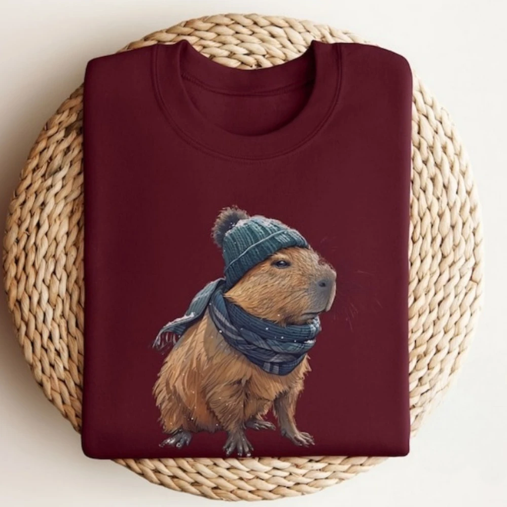 كابيبارا تي شيرت جرافيك كابيبارا Crewneck مضحك كابيبارا بلايز للجنسين النساء الرجال تي شيرت الشارع الشهير جديد وصول الجمالية تيز #6