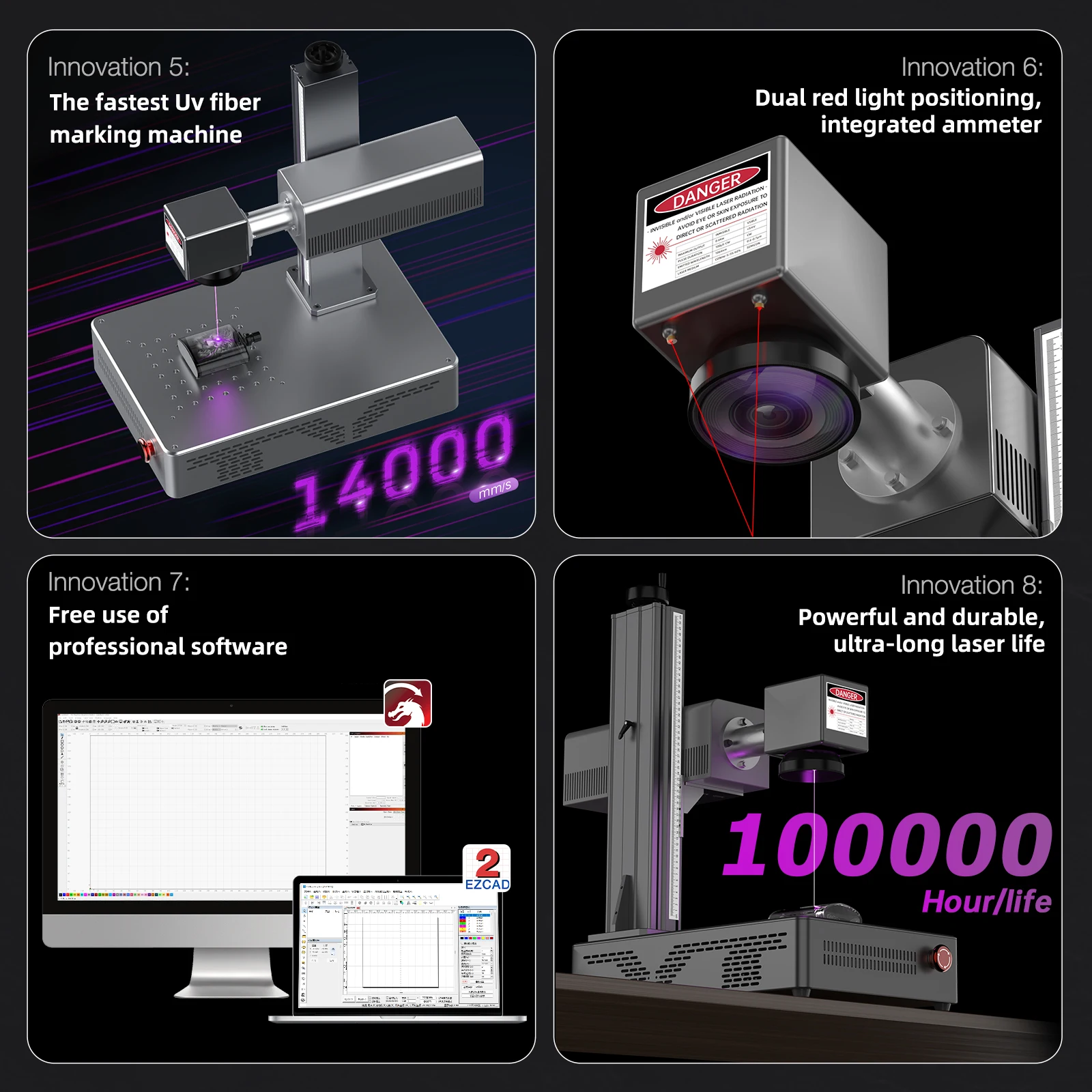 DAJA UV Laser Marking Machine Portable Industrial CNC Laser Engraver for All Materials Glass Silicone Metal Wood Plastic Leather