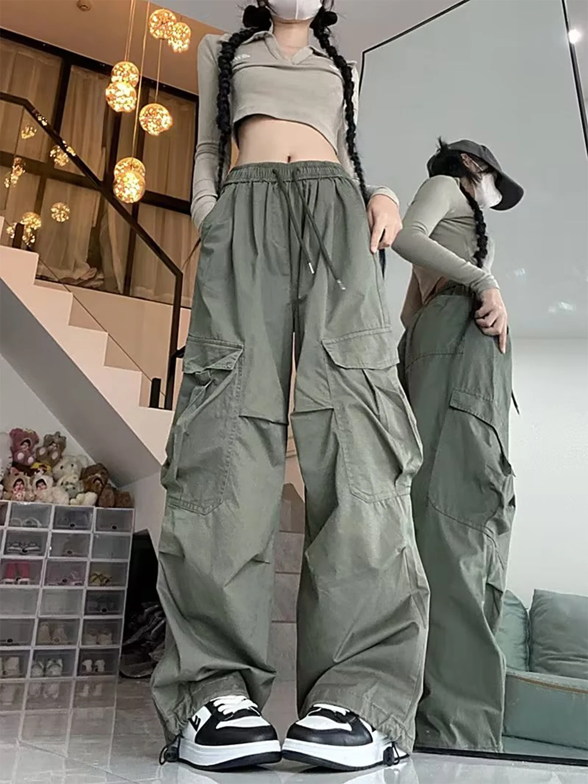 Loose Wide Leg Workwear Trousers Unisex Summer Hip Hop Street Style Casual Breathable Long Pants Men's Women's Fashion