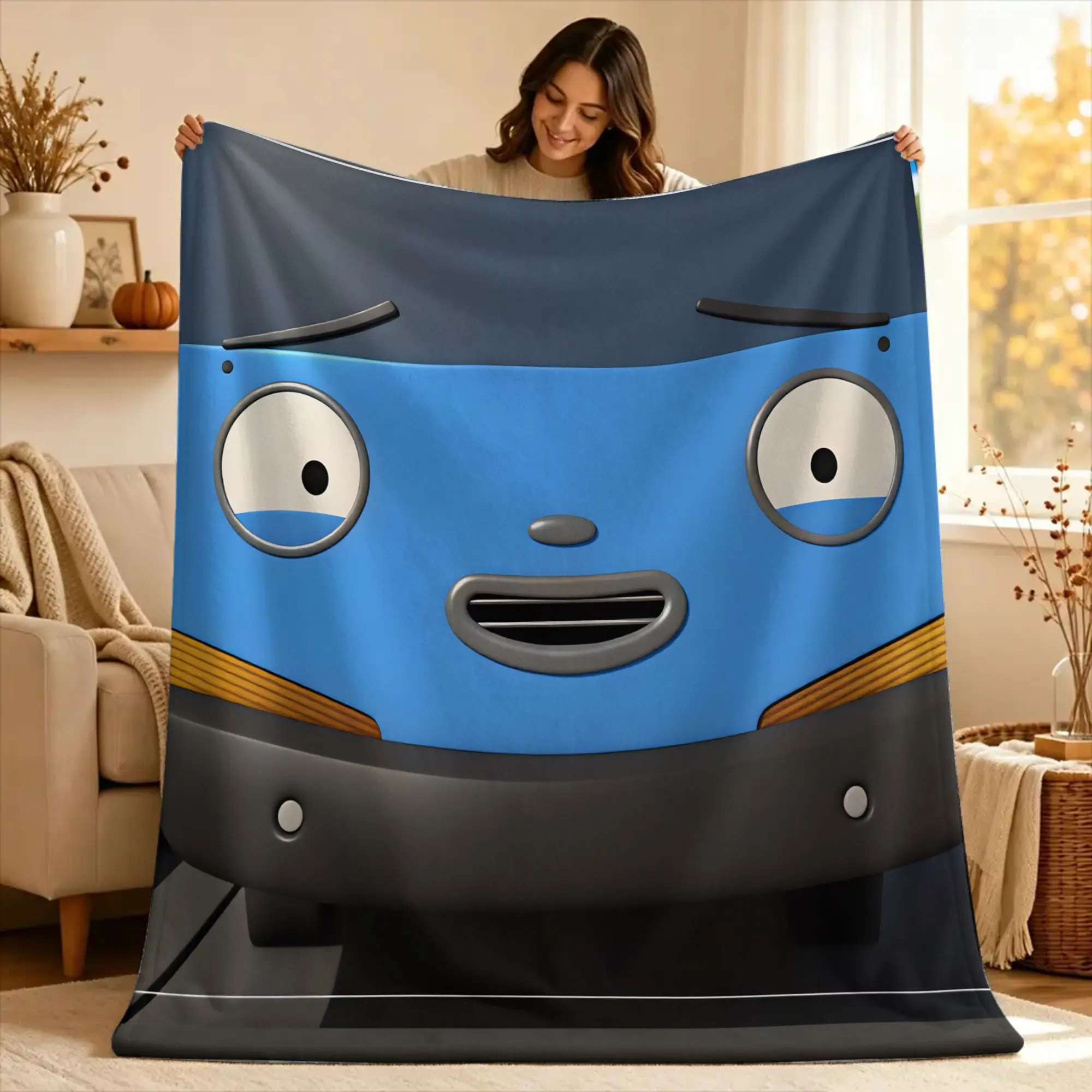 T-Tayo the L-Little Bus  Blanket Quality Super Soft  Bedding Throws Winter Airplane Travel Outdoor Graphic Bedspread