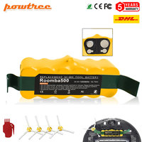 14.4V 5000mAh Ni-MH Rechargeable Battery, Bristle Brush,side Brush For iRobot Roomba 500 600 700 800 900 Series 630 650 970 760