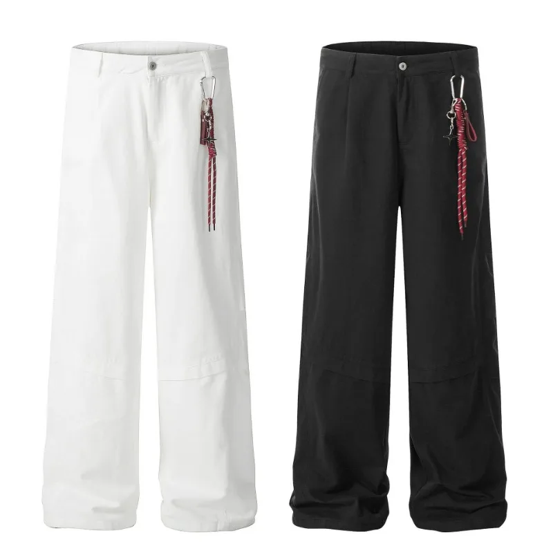 

OR FL Fun Stars Pendant Baggy Staraight 100 Cotton Women Cargo Trousers Trendy Brand Deconstruction Slacks Women's Y2k Pants