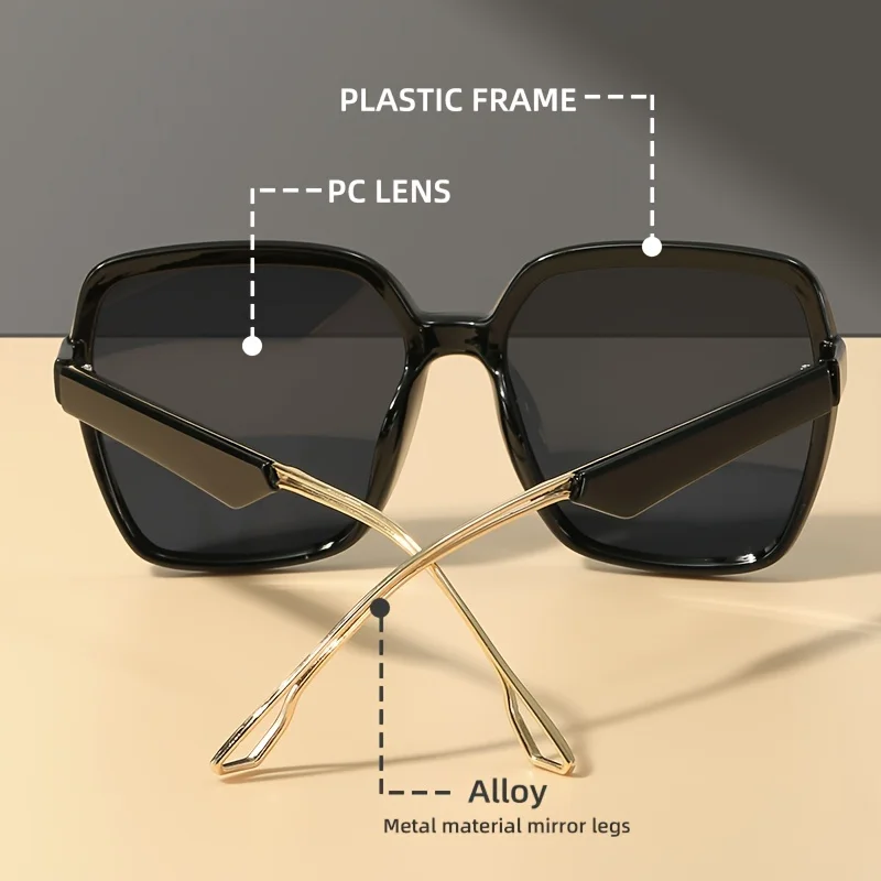 LINFEMAND Mode Polygon Großen Rahmen Dekorative Sonnenbrille UV400 Gradienten Objektiv Anti-reflektierende Frauen Party Karneval Festival Geschenk – Detail 7