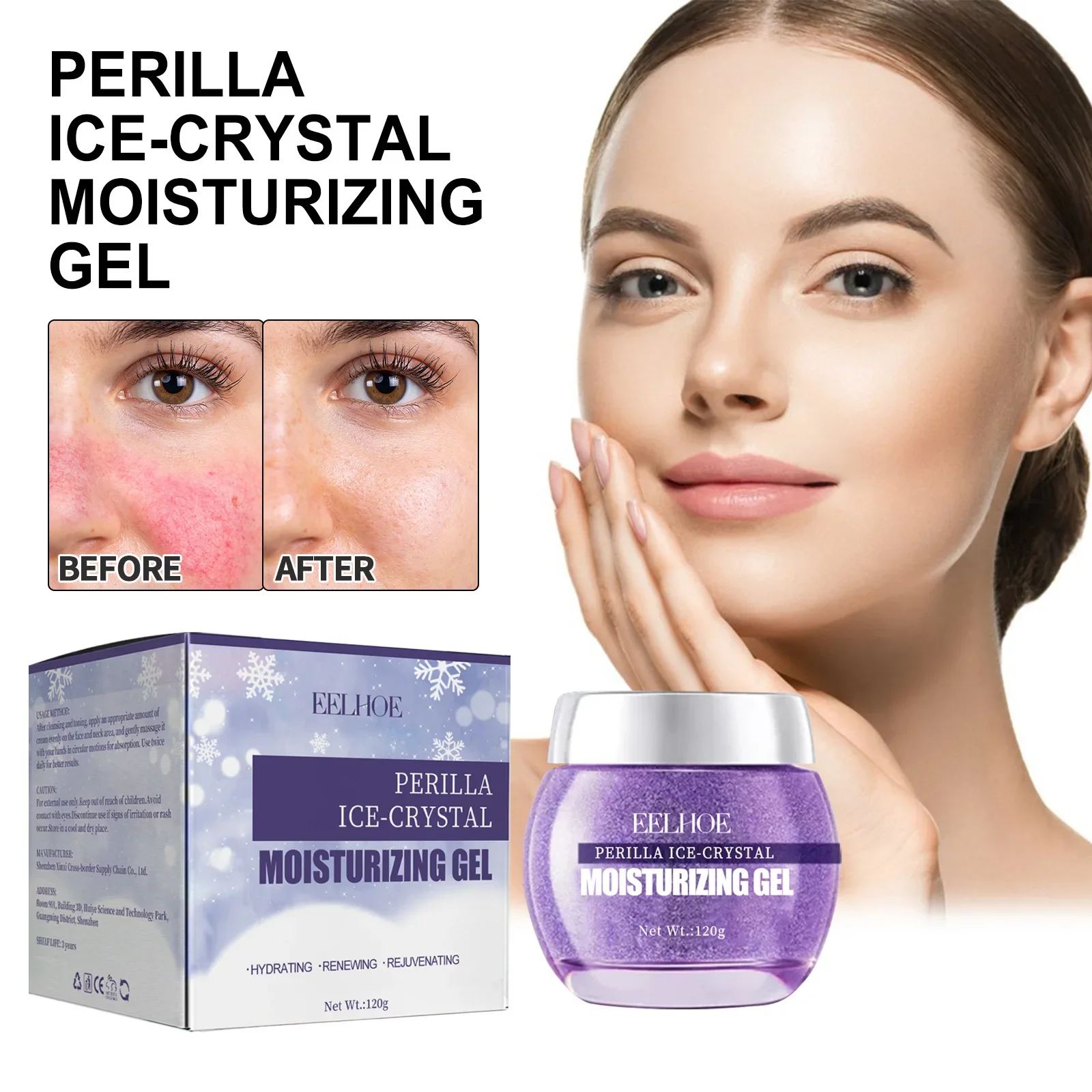 

Perilla Ice Crystal Moisturizing Gel Repairing Fading Acne Marks Deep Cleaning Impurities and Oils in Pores and Reducing Acne